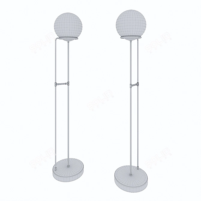 Elegant Bergamo Floor Lamp 3D model image 3