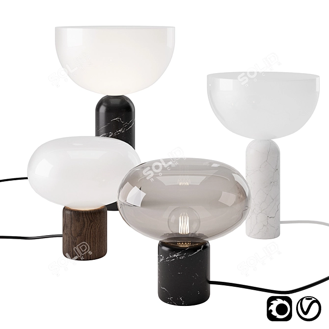 Elegant Scandinavian Table Lamps | Karl-Johan and Kizu by New Works 3D model image 1
