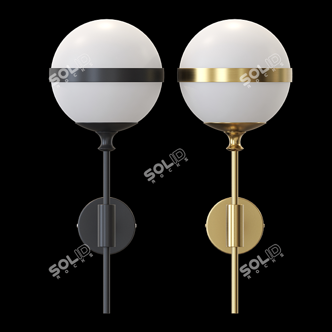 Elegant Glass Globe Wall Lamp 3D model image 3