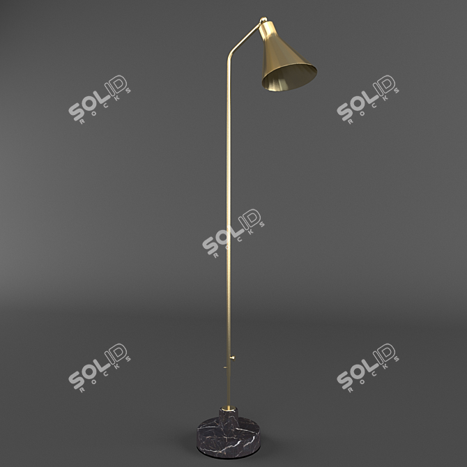 Italian Alzabile Torchiere Lamp 3D model image 1