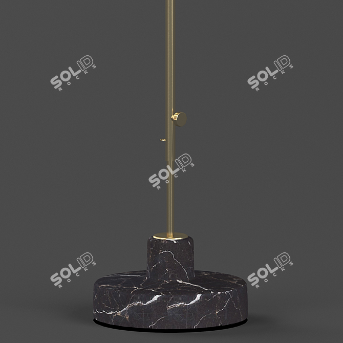 Italian Alzabile Torchiere Lamp 3D model image 2