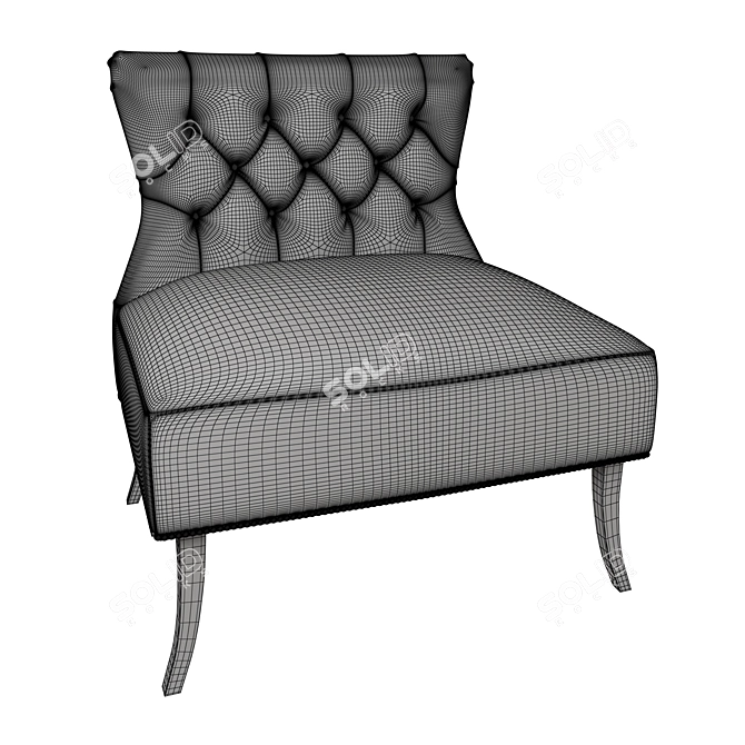 Domingo Mork Dark Gray Armchair: Classic Elegance 3D model image 4