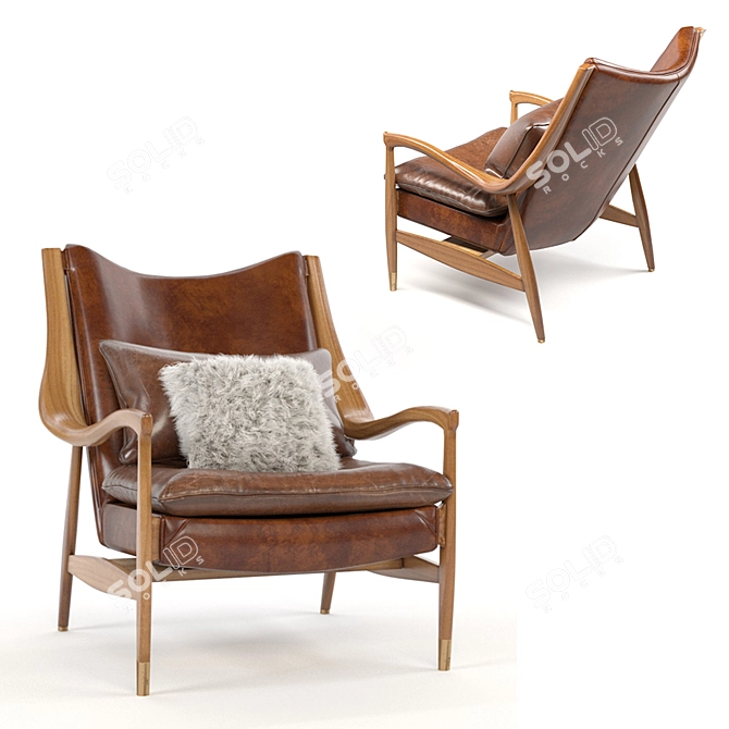 Fuzzy Comfort: Ikea Lounge Chair 3D model image 3