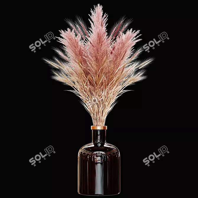 Elegant Pampas Bouquet - Handcrafted Floral Beauty 3D model image 1