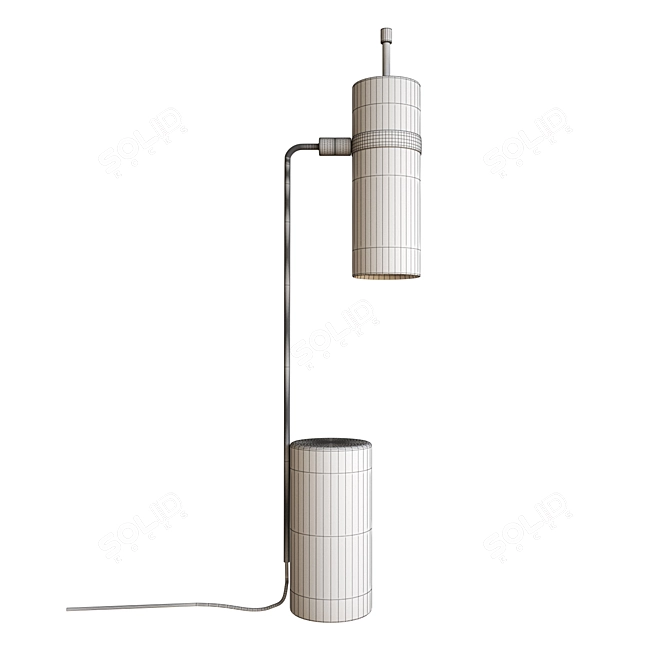 Modern Brass and Metal Table Lamp 3D model image 2