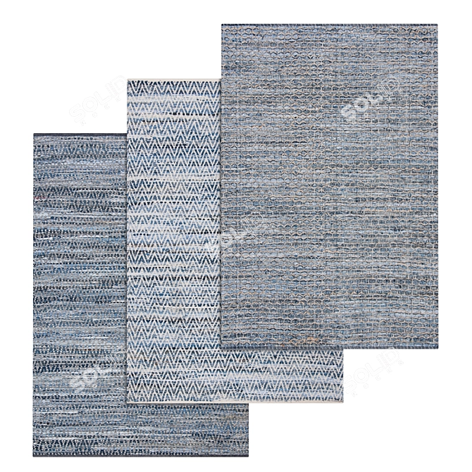 Luxury Rug Set: High-Quality Textures for Close-Up and Long Shot Views 3D model image 1