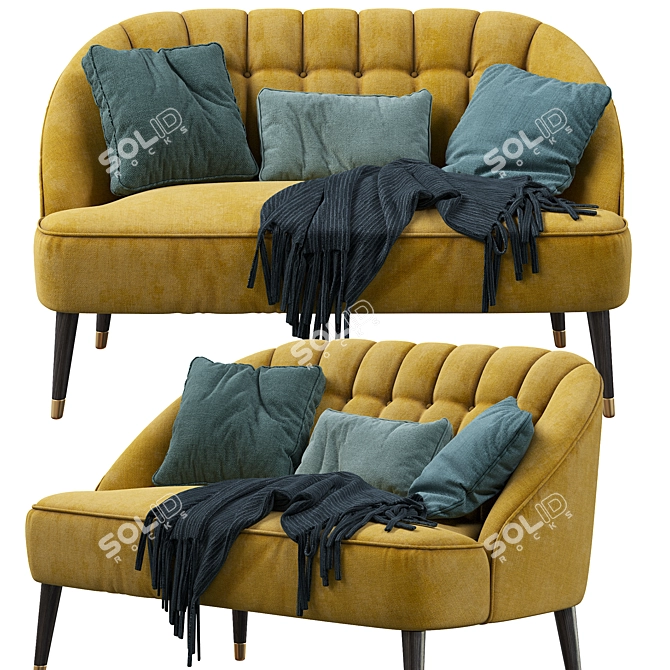 Elegant Margot 2-Seater Sofa 3D model image 1