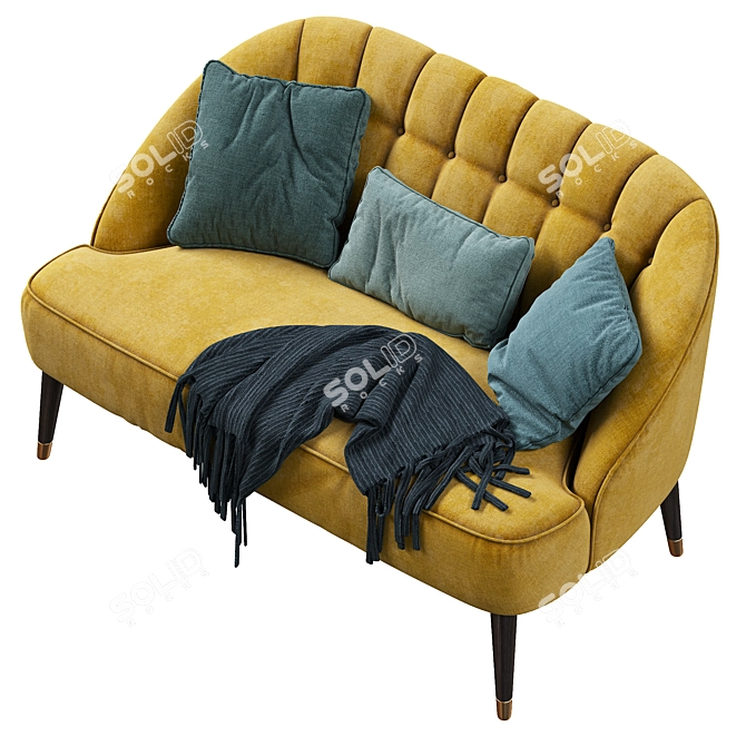 Elegant Margot 2-Seater Sofa 3D model image 2