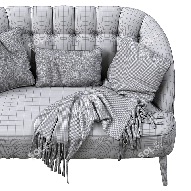 Elegant Margot 2-Seater Sofa 3D model image 4
