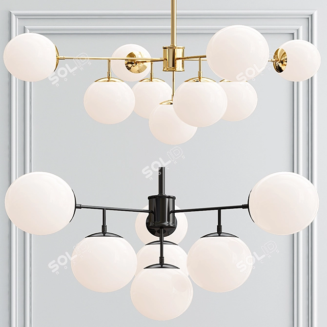 Elegant Starburst Chandelier Lights 3D model image 1