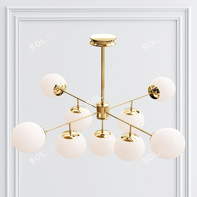Elegant Starburst Chandelier Lights 3D model image 2