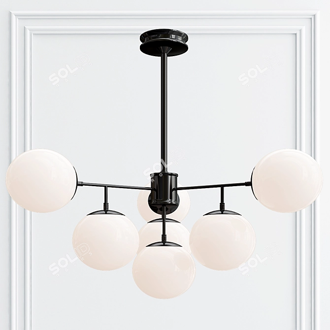 Elegant Starburst Chandelier Lights 3D model image 3