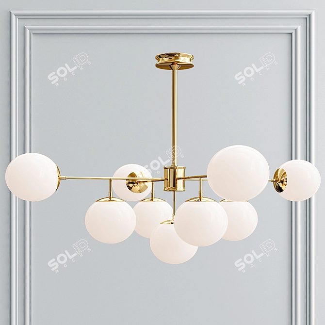 Elegant Starburst Chandelier Lights 3D model image 4