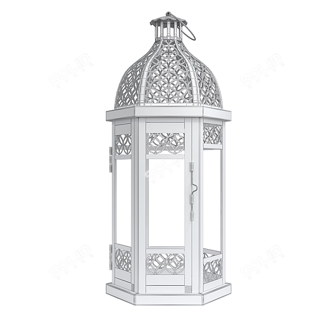 Elegant Floral Metal Lantern 3D model image 3