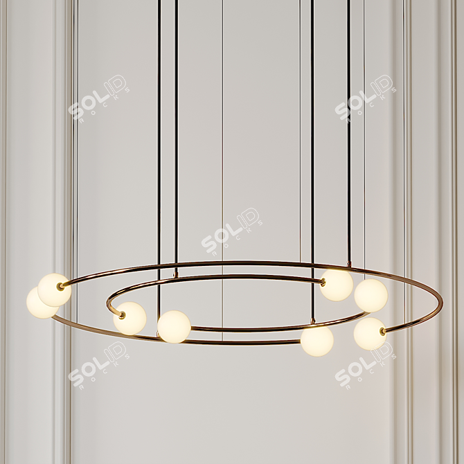 Modern Concent Pendant Lamp 3D model image 2