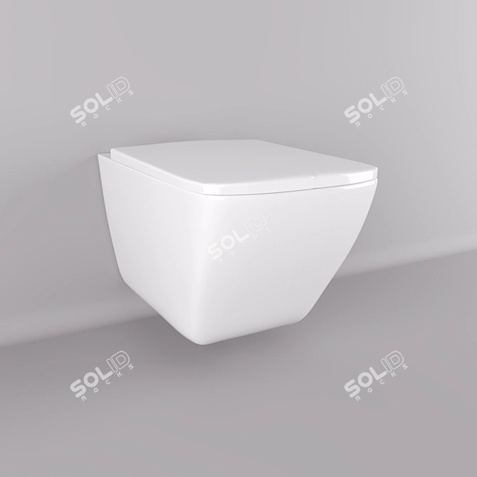 Modern Flush Toilet 3D model image 5