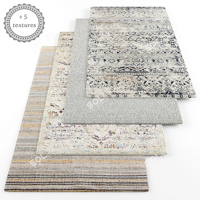 Modern Style Rug Set 3D model image 1