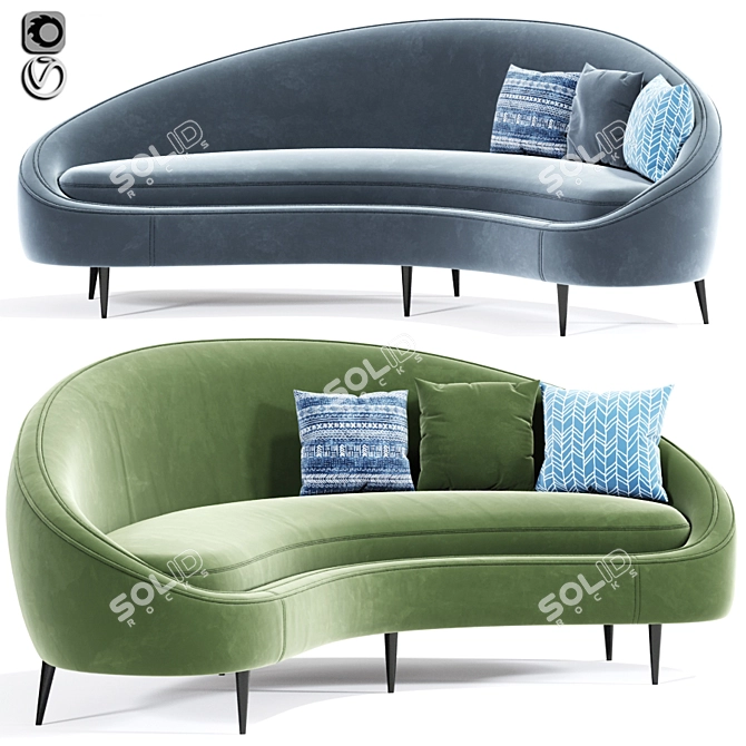 Ethereal Curved Sofa 3D model image 1