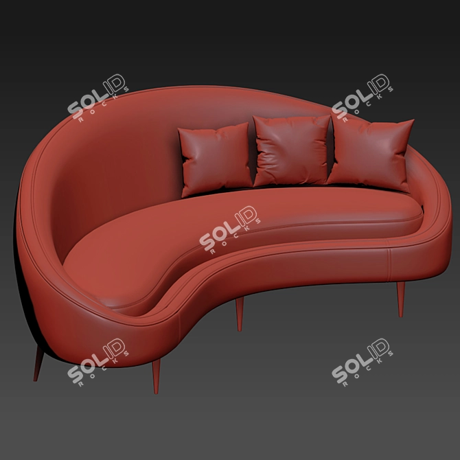 Ethereal Curved Sofa 3D model image 2