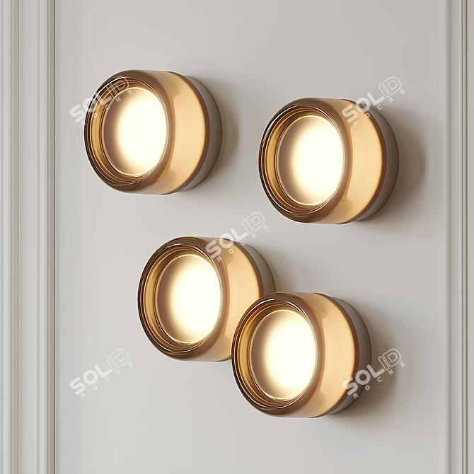 Sleek Dimple Smoke Sconce 3D model image 1