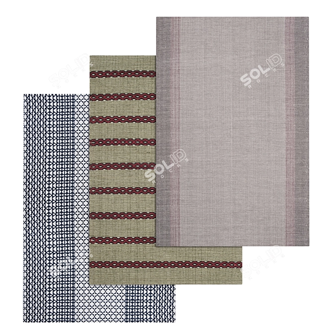 Luxury Carpet Set: High-Quality Textures for Versatile Use 3D model image 1