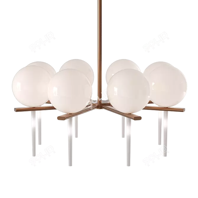 Luxury Steel and Glass Chandelier 3D model image 1