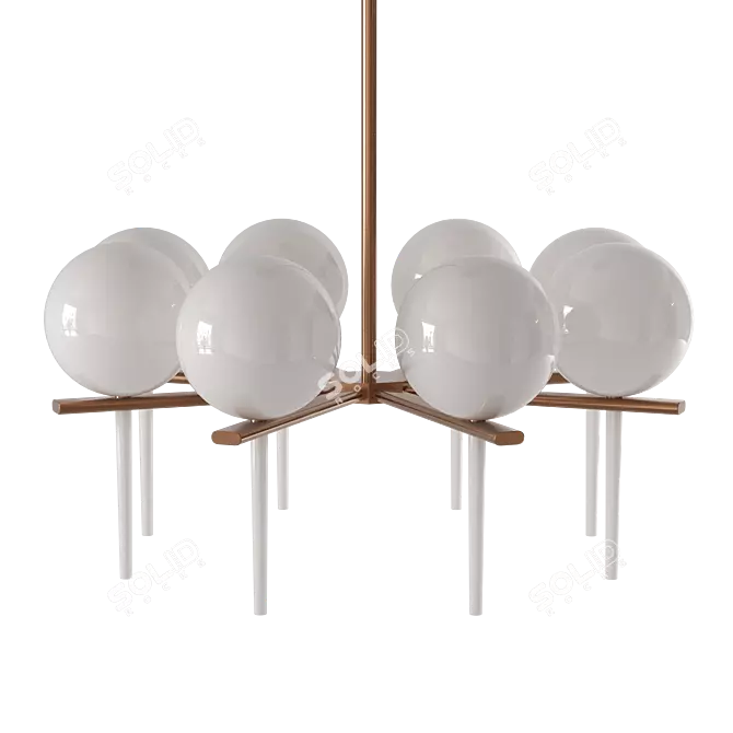 Luxury Steel and Glass Chandelier 3D model image 2