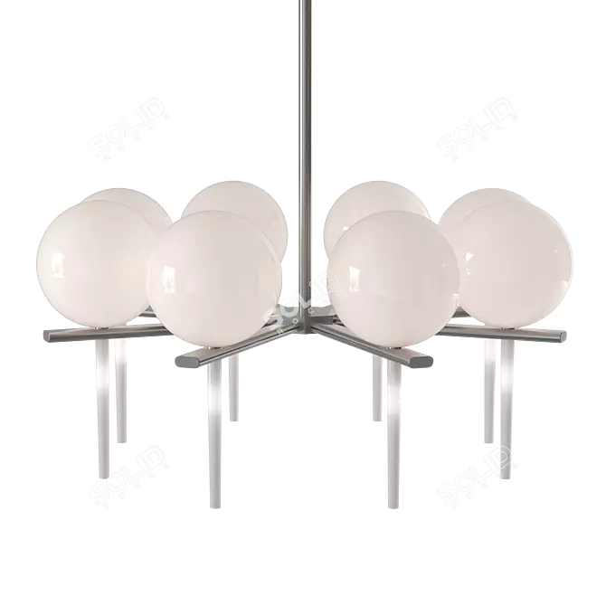 Luxury Steel and Glass Chandelier 3D model image 3