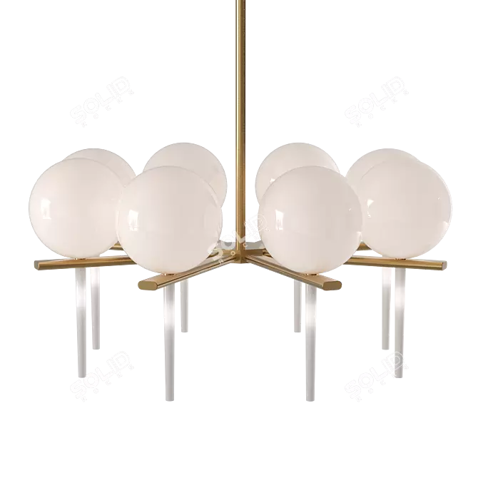 Luxury Steel and Glass Chandelier 3D model image 4