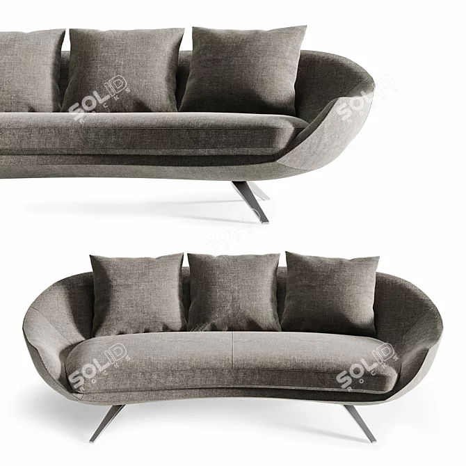Avi Sofa: Luxurious and Curved Seating for Ultimate Comfort 3D model image 1