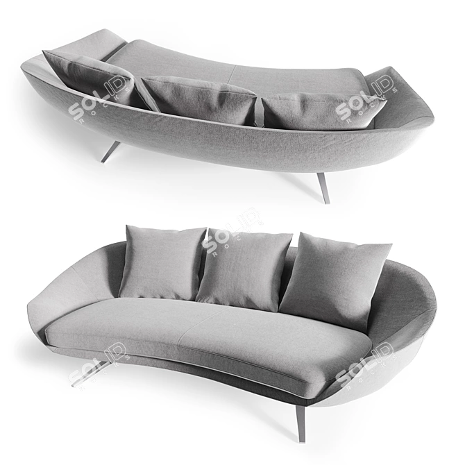 Avi Sofa: Luxurious and Curved Seating for Ultimate Comfort 3D model image 3