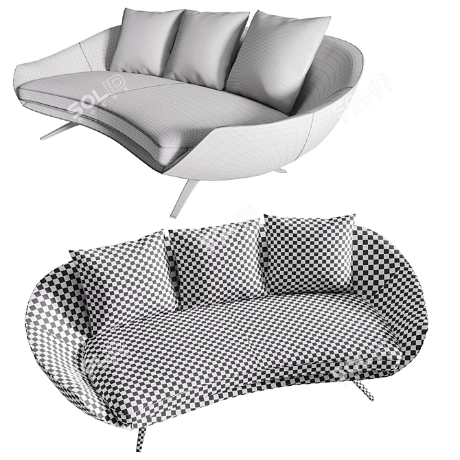 Avi Sofa: Luxurious and Curved Seating for Ultimate Comfort 3D model image 4