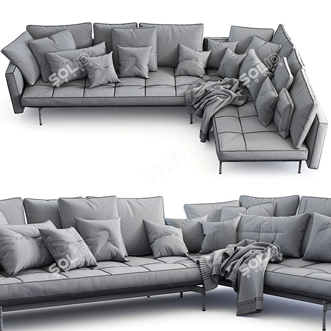 Sleek B&B Italia Sake Sofa 3D model image 4