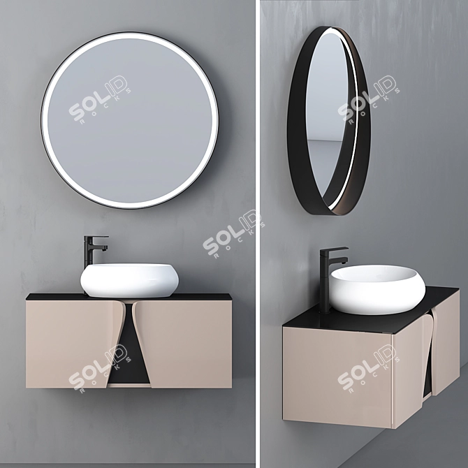 Sleek Bath Vanity Set | No. 061 3D model image 1