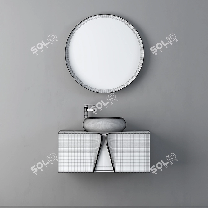 Sleek Bath Vanity Set | No. 061 3D model image 2