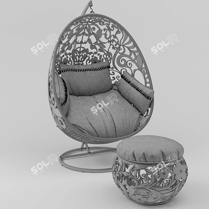 Cozy Oval Swing Chair 3D model image 10