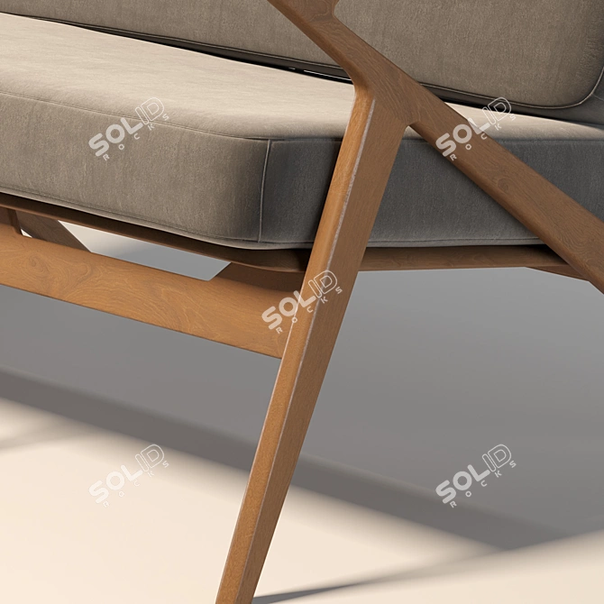 Luxury Velvet Love Seat: Modern Design 3D model image 2