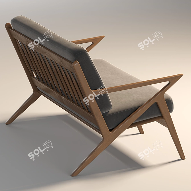 Luxury Velvet Love Seat: Modern Design 3D model image 5