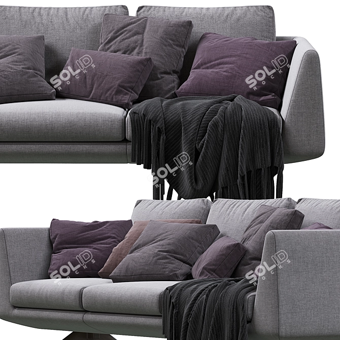 Elegant Hepburn Sofa: French-inspired Luxury 3D model image 2