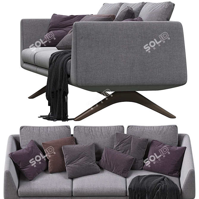 Elegant Hepburn Sofa: French-inspired Luxury 3D model image 3