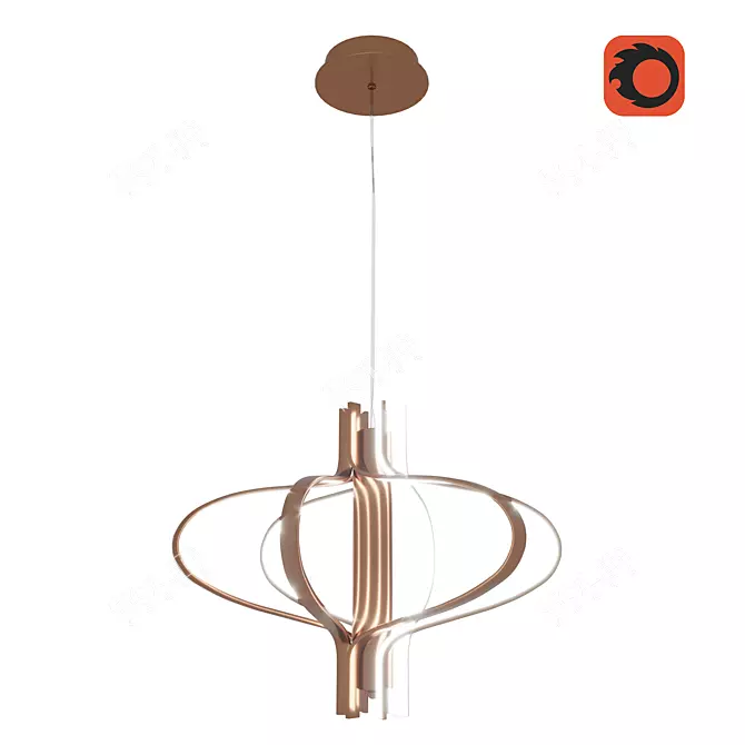 Elegant Gold Chandelier 3D model image 1