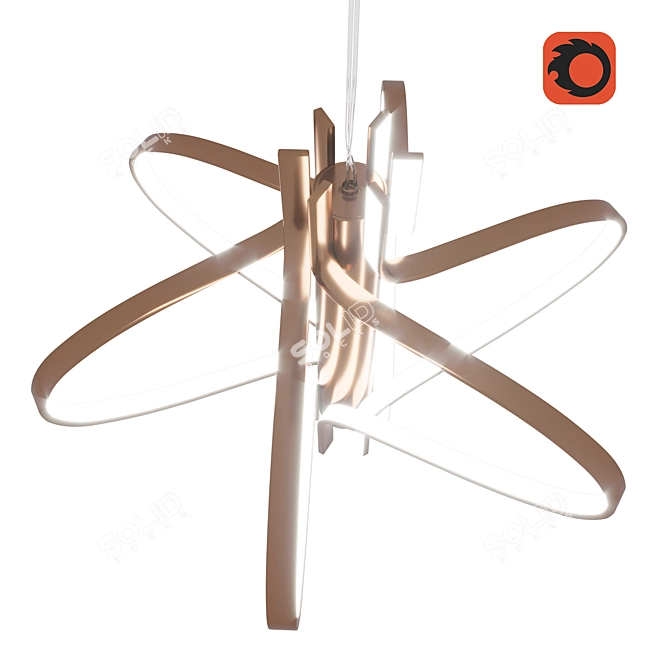 Elegant Gold Chandelier 3D model image 3