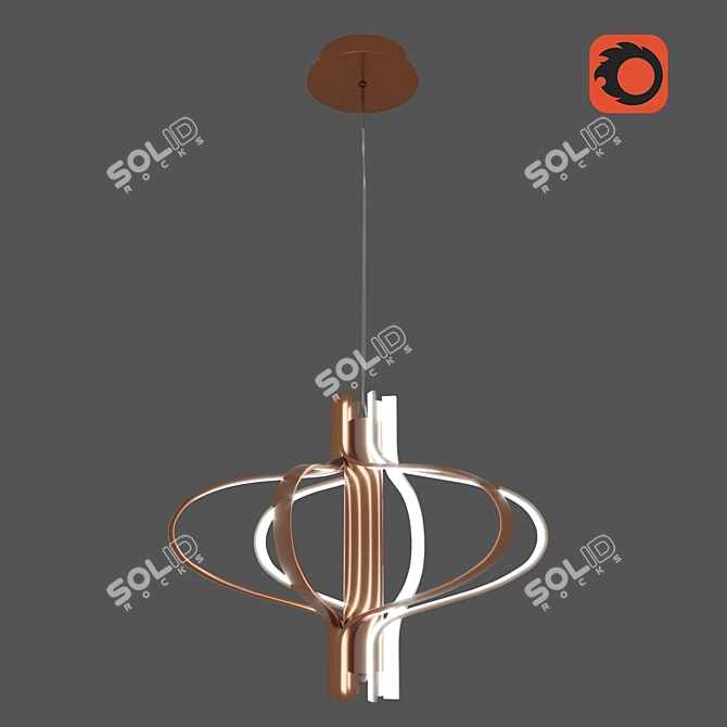 Elegant Gold Chandelier 3D model image 4