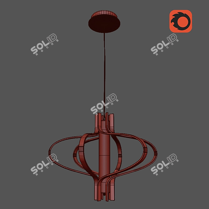 Elegant Gold Chandelier 3D model image 5