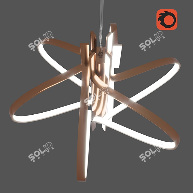 Elegant Gold Chandelier 3D model image 6