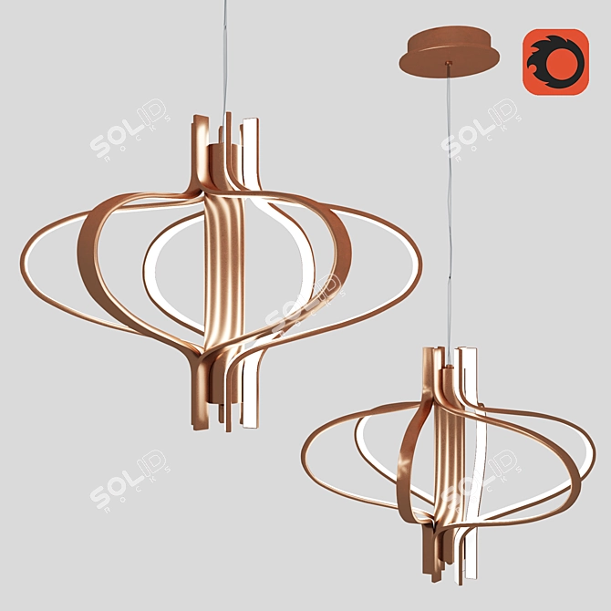 Elegant Gold Chandelier 3D model image 7