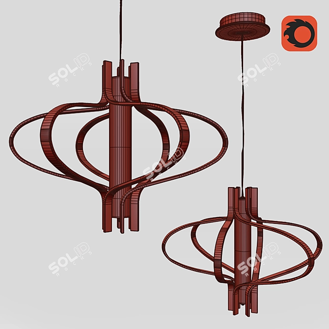 Elegant Gold Chandelier 3D model image 9