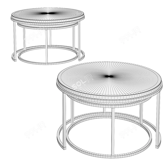 Bassey Nesting Coffee Table: Elegant and Functional 3D model image 2