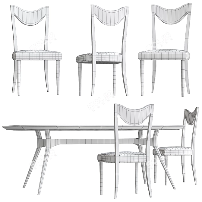 Elegant Baxter Odette Table 3D model image 2