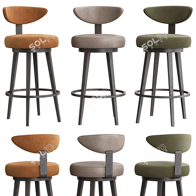 Custom Bar Stool | Handcrafted Perfection 3D model image 1